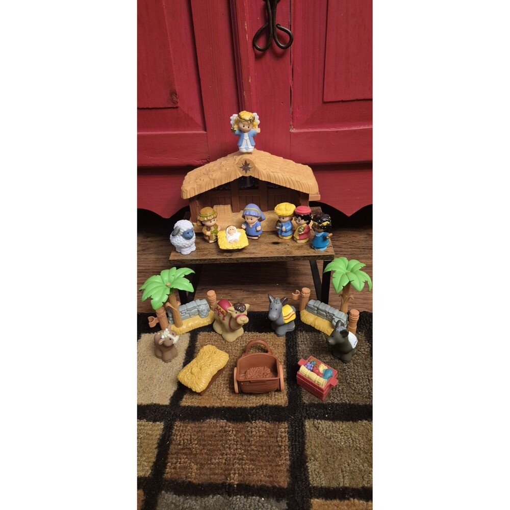 Fisher-Price Little People Nativity Set Christmas Story Light And Music Work EUC
